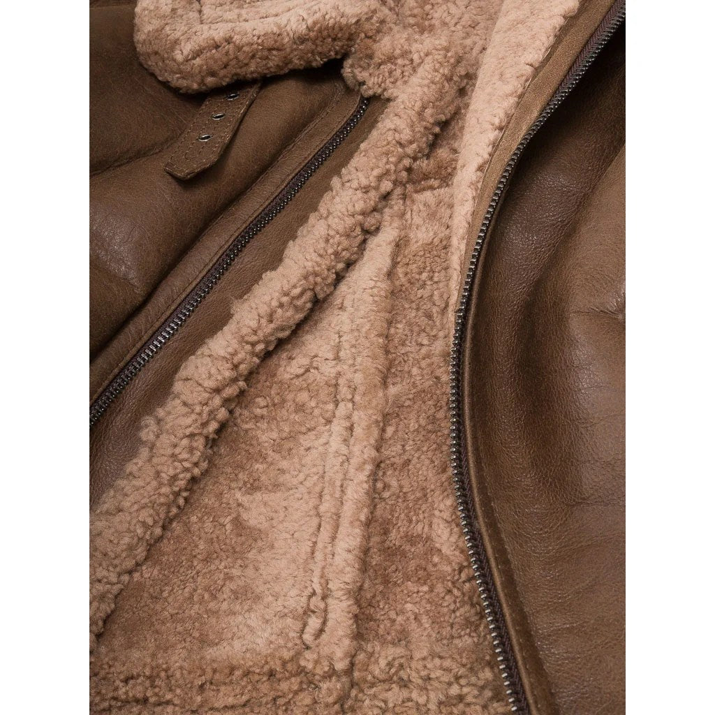 MEN ANTIQUE BROWN SHEEPSKIN JACKET EDWARDS