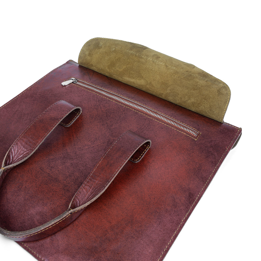 Heritage Luxe Maroon Leather Sleeve